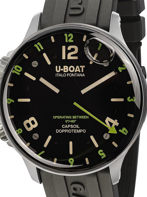 U-Boat Armbanduhr GMT, Quarz, Edelstahl, 45 mm, Herren, Schwarz - Bild 1