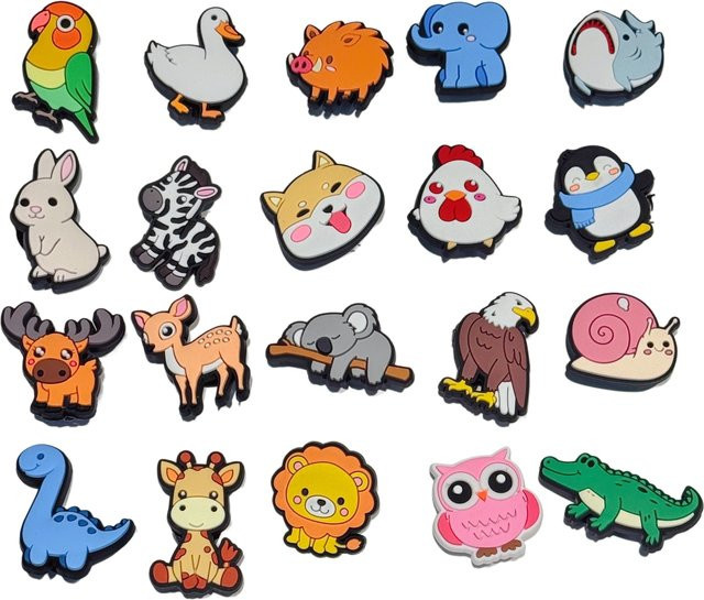 Happye&TiTi Schuh-Charms, Cartoon-Tierfiguren, PVC, Unisex - Bild 1