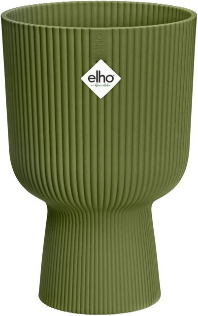Elho Blumentopf Vibes Fold Coupe in Grün mit Rippenmuster, Durchmesser: 30 cm - Bild 1