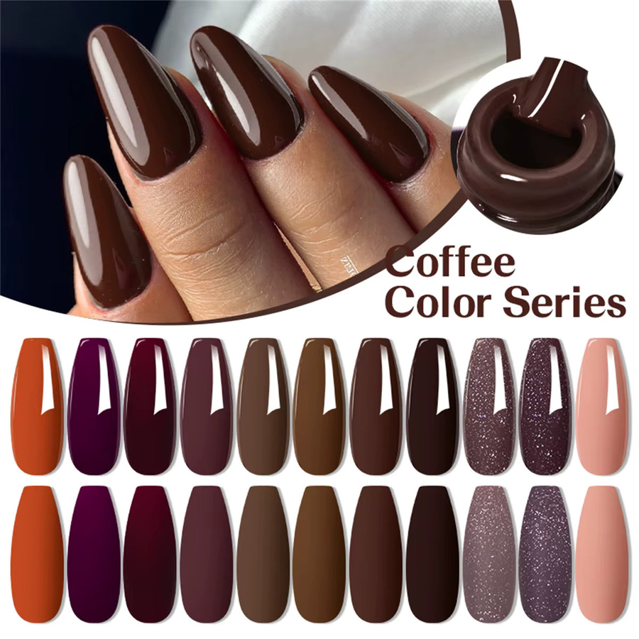 MEET ACROSS Gel-Nagellack, Kaffeebraun, glänzend - Bild 2