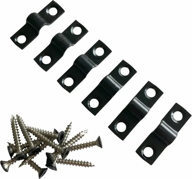 Zaunbeschlag aus Stahl für Spalier in Schwarz, B/H: 4,0 x 1,2 cm - Bild 1