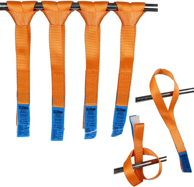 TRUTZHOLM 4er Set Zurrschlaufen in Orange mit 1750kg Gurtlast, Breite: 35 mm, Länge: 45 cm - Bild 1