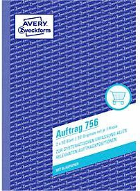 Avery Zweckform Auftragsformular 756, A5, Weiß und Blau - Bild 1
