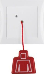 Berker Zugtaster Push Button in Weiß mit Rahmen 52028989 - Bild 1