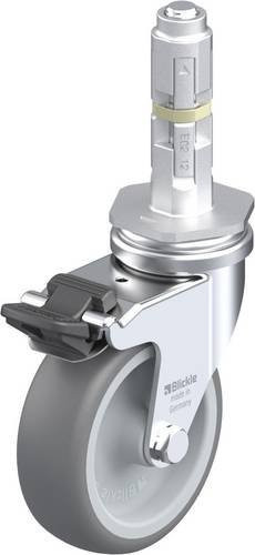 Blickle LRA-TPA 75G-FI-E02 Lenkrolle mit Feststeller in Grau und Silber, Rad-Durchmesser: 75 mm, Tragfähigkeit: 75 kg - Bild 1