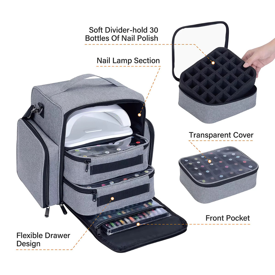 UOZL Nagellack-Organizer, 2 Taschen - Bild 4