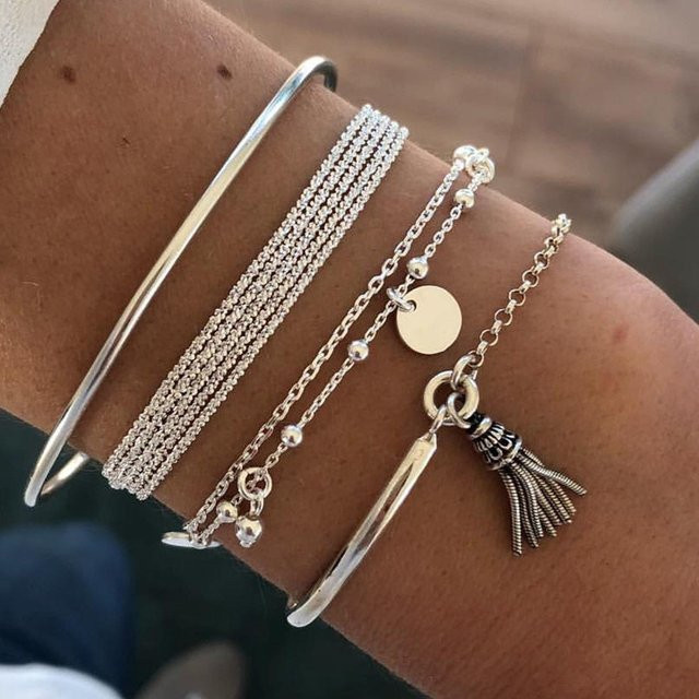 Allbestart Armbandset, silber, 4-teilig, Damen - Bild 1