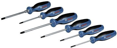 Bosch Professional Schraubendreher-Set 6-teilig mit Schlitz, Kreuzschlitz Phillips, Kreuzschlitz Pozidriv und T-Profil in Blau/Schwarz - Bild 2