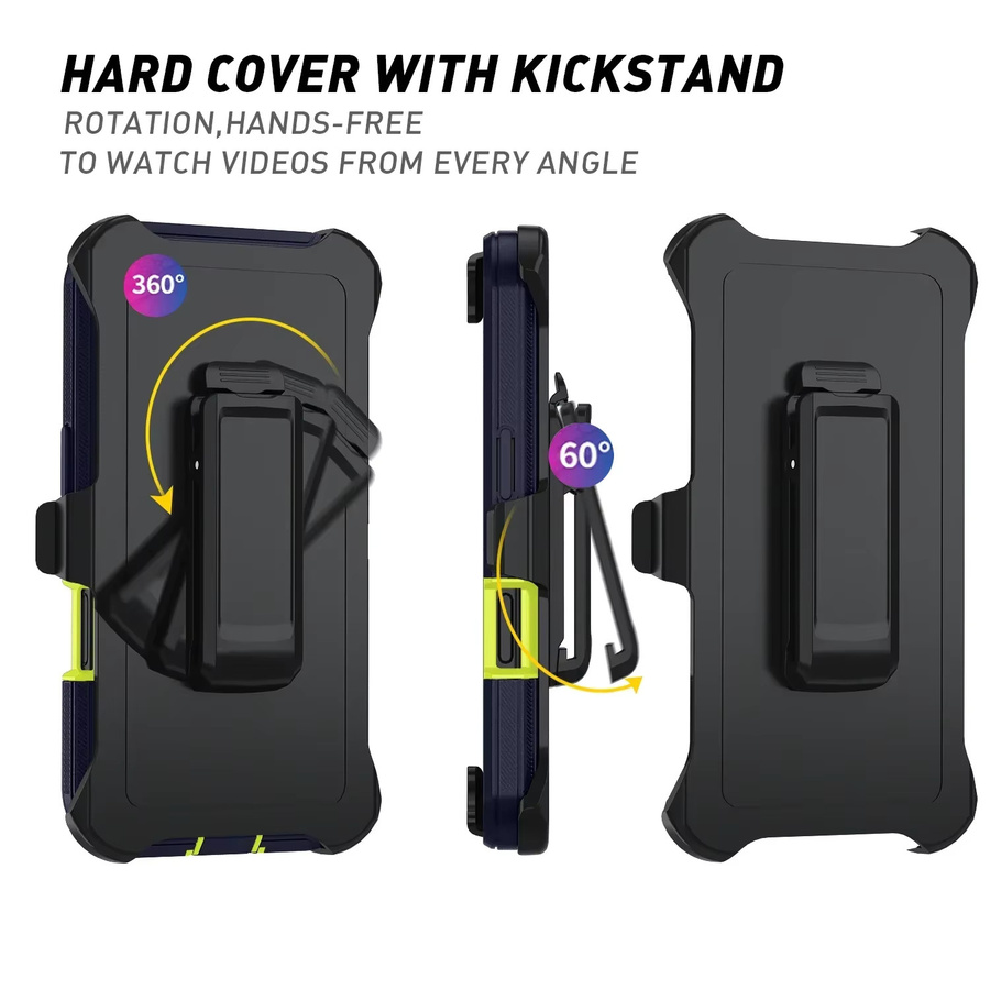 Otter Armor Box stoßfeste Defender Handyhülle mit Clip für iPhone 17 16 15 14 13 12 11 Pro Max XS 7 8 16E in Blau und Lila - Bild 2