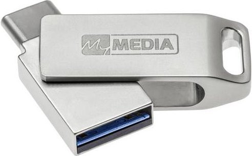 MyMEDIA Dual USB-Stick mit USB-A und USB-C, USB 3.2 Gen 1, 128GB, Silber - Bild 1