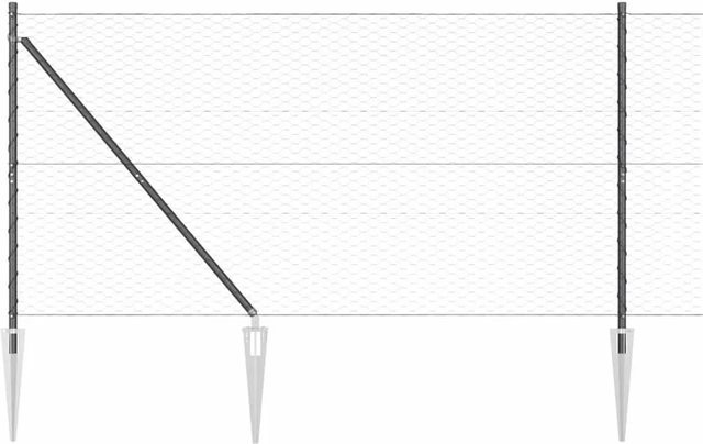 vidaXL Maschenzaun aus Stahl und PVC in Grau, 27 x 1,4 m, Durchmesser: 3,2 mm - Bild 1