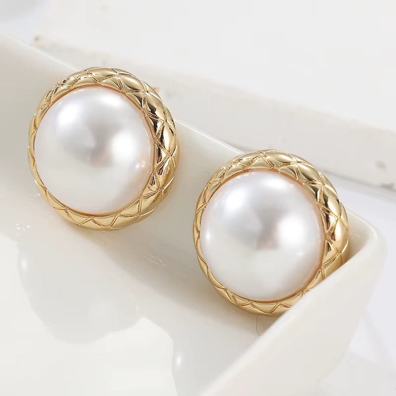 YoYo Ohrstecker, Imitationsperlen, Gold, Damen - Bild 1