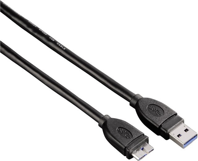 Hama Micro-USB-3.0-Kabel, geschirmt, Schwarz, Länge: 1,80 m - Bild 1