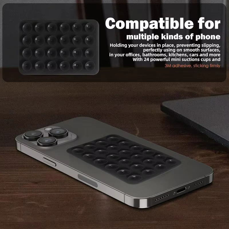 Multifunktionale Silikon Saug-Telefonhalter Matte in Schwarz mit Anti-Slip Saugnapf zur Wandmontage - Bild 4