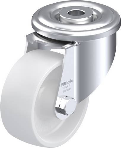 Blickle LER-PO 75G Lenkrolle in Weiß mit Stahl- und Kunststoffkomponenten, Rad-Durchmesser: 75 mm, Tragfähigkeit: 150 kg - Bild 1