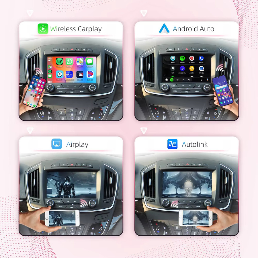 BONROAD Drahtloses CarPlay und Android Auto Schnittstellenmodul mit Bluetooth für Buick Regal und Opel Insignia 2013–2017, Schwarz - Bild 3