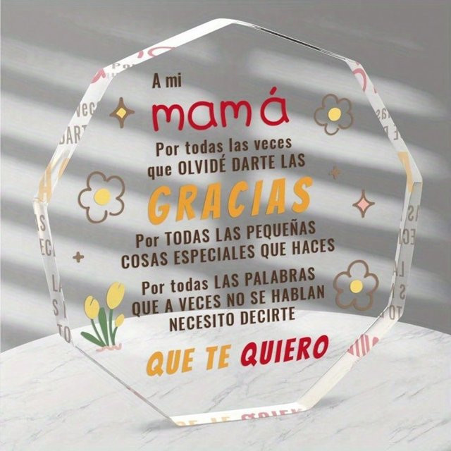 CIFBUY Acryl-Plakette mit floralem Design in Transparent als Geschenk für Mama zum Geburtstag - Bild 1