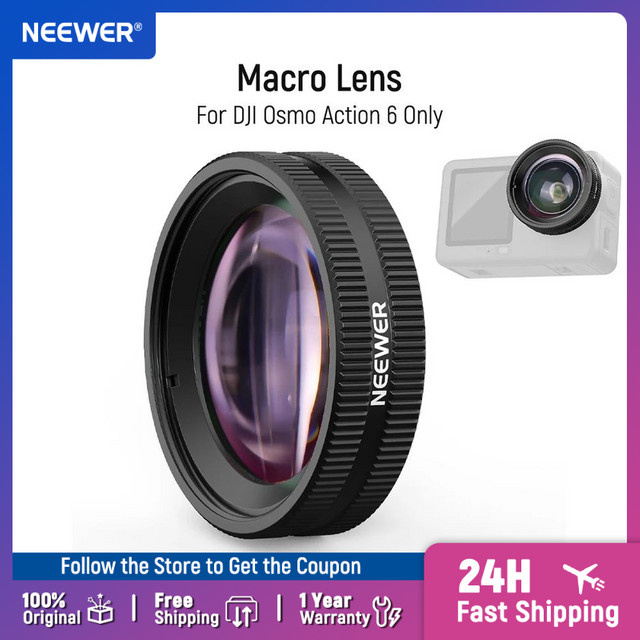 NEEWER Makro-Objektiv für DJI Osmo Action 6 mit 2-3 cm Fokusbereich für Nahaufnahmen - Bild 1