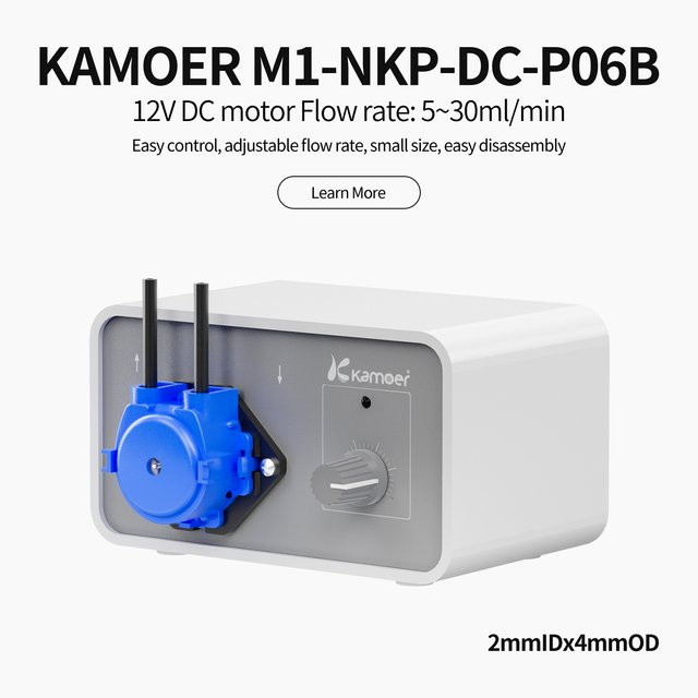 Kamoer M1-NKP Kleine Peristaltikpumpe 12V mit einstellbarer Geschwindigkeit und Perx-Schlauch für Laboranwendungen, Durchfluss 5-30ml/min - Bild 1