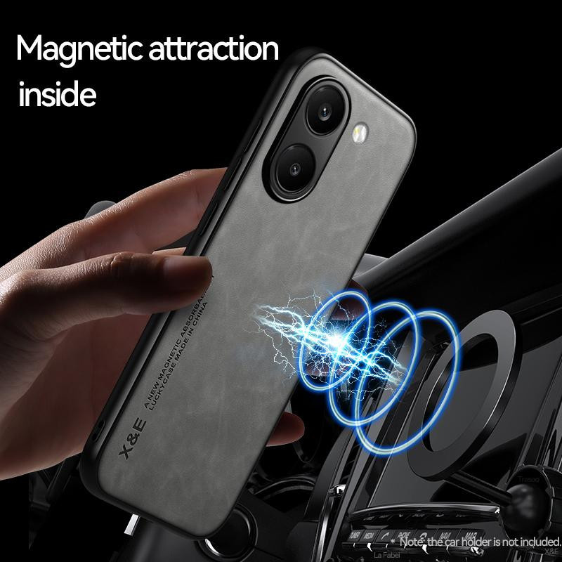 Stoßfeste Handyhülle aus PU-Leder und Silikon für Xiaomi POCO X8 Pro Max X7 X6 in Grau - Bild 4