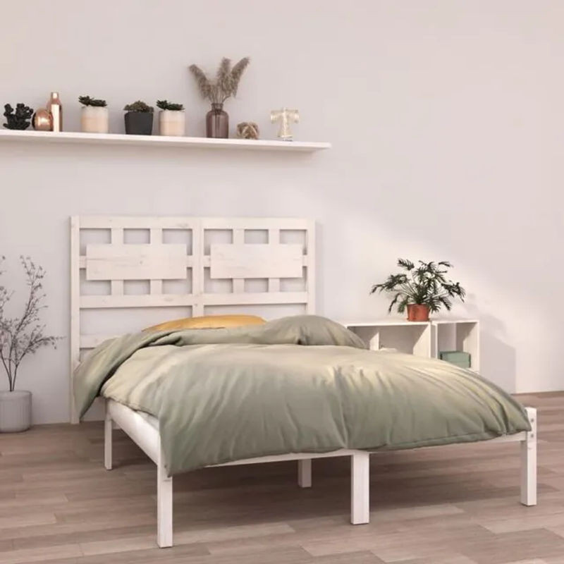 Massivholzbett aus Kiefer in Weiß im Landhausstil von Vidaxl, B/T: 120 x 200 cm - Bild 1