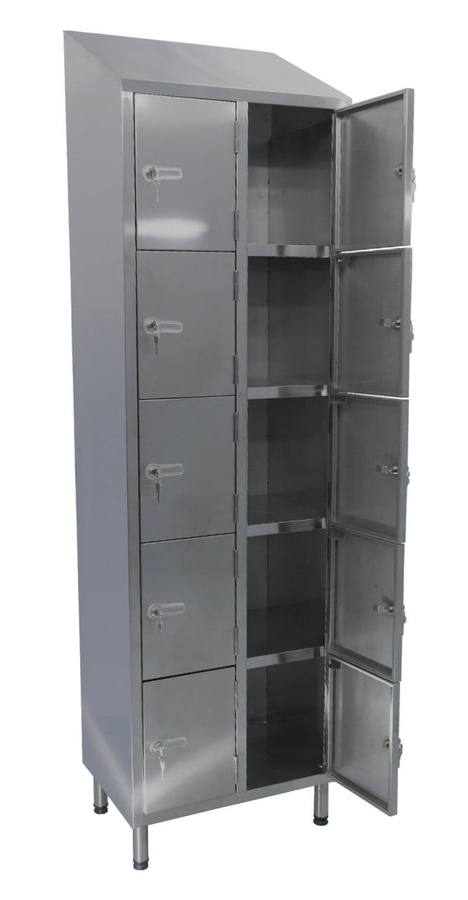 BIGBOXX Fächerschrank aus Metall in Silber Matt im Industrial Design - Bild 1