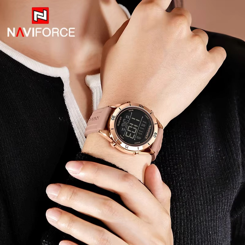 NAVIFORCE Digitaluhr, Damen, Silikon, Schwarz, Black Blue - Bild 3