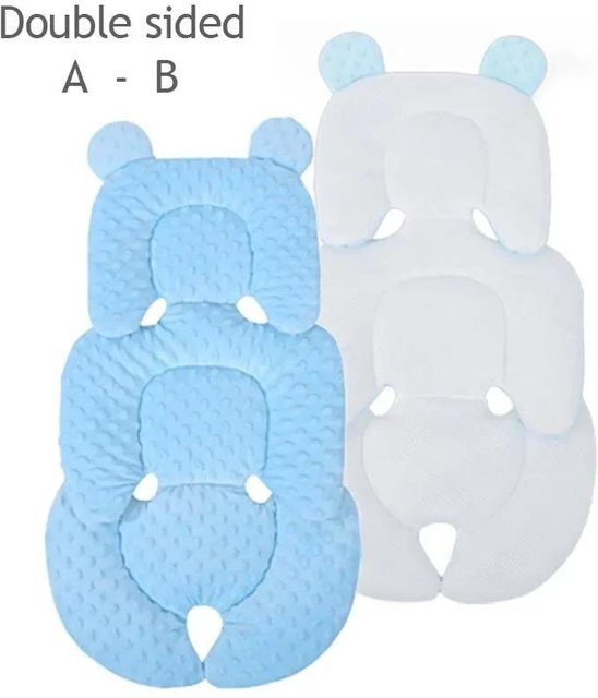MARKET-2 Babykinderwagen Sitzkissen für Säuglinge, doppelseitige und warme Sicherheitssitzauflage aus Baumwolle, Blau - Bild 1
