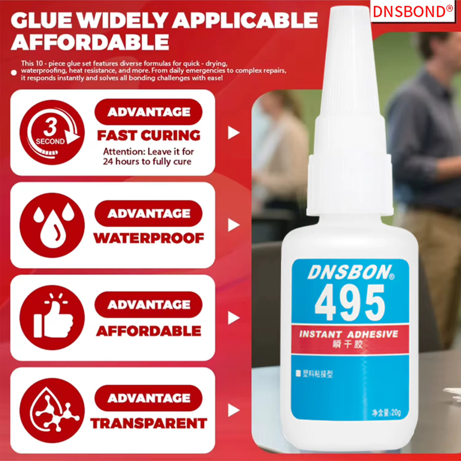 495 Superkleber professioneller transparenter Cyanacrylat-Kleber für Kunststoff, geruchlos und schnell trocknend - Bild 4