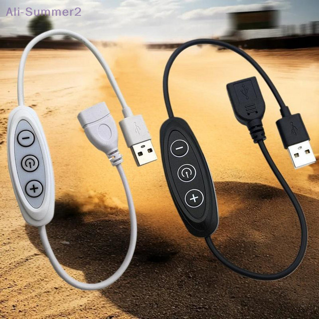 Summer2 USB-Dimmer-Kabel mit 10-stufiger Dimmfunktion und 3-Tasten-Schalter für LED-Licht und Schreibtischlampen, 5V 2A, USB-A auf USB-C - Bild 1