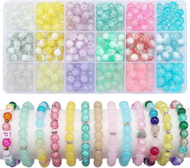 YUANZHIRUN Glas Crackle Perlen, 8mm, 360 Teile - Bild 1