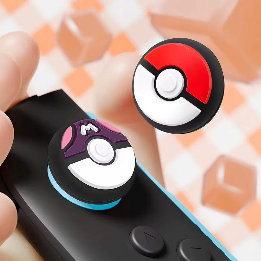TAKARA TOMY 4er-Set Pokeball Daumenstick-Griffkappen Schutzhüllen für Nintendo Switch 2 Joy-Con und Pro Controller, Multicolor - Bild 3