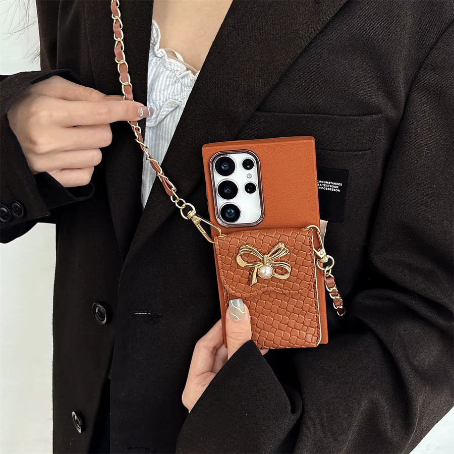 Crossbody Kartenhalter Brieftasche und Handyhülle für Samsung Galaxy S26 S25 S24 Ultra S23 S22 S21 Plus A56 A36 A06 A55 A35 A25 A15 A05S A05 in Braun - Bild 6