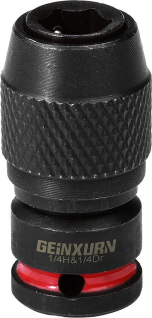 Geinxurn Schlagschrauber-Bithalter in Schwarz mit 1/4 Zoll Vierkantantrieb auf 1/4 Zoll Schnellspanner-Innensechskantadapter und Schraubendreher-Bits - Bild 1