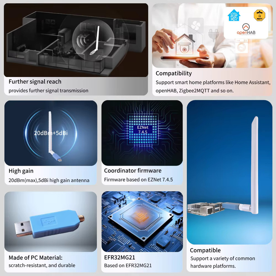 Home Assistant Connect ZBT-1 USB-Stick Zigbee 3.0 Dongle von Verinorth kompatibel mit Sky Connect ZHA Z2M OpenThread und Matter für dein Smart Home - Bild 2