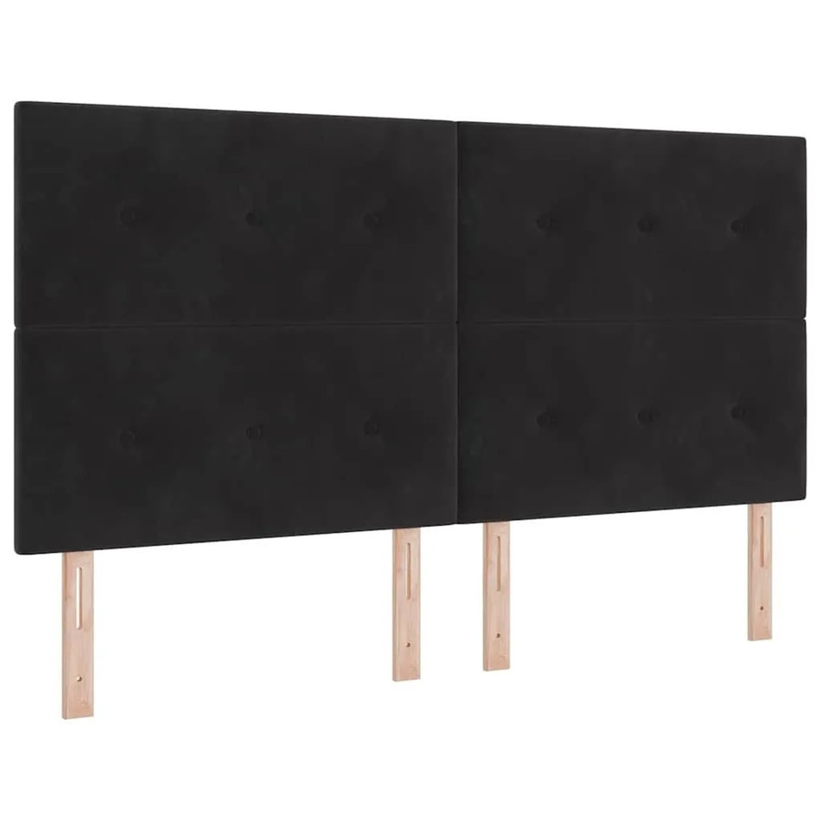 vidaXL LED Boxspringbett mit Matratze Schwarz Stoff B/T/H: 180 x 200 x 280 cm - Bild 1