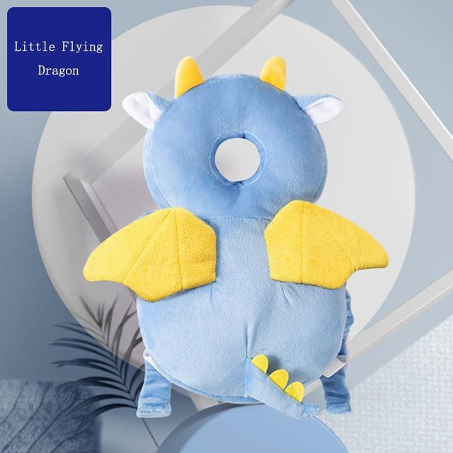 Kidsly Cartoon Kleinkind Kopfschutz-Rucksack aus weicher Baumwolle in Blau - Bild 1