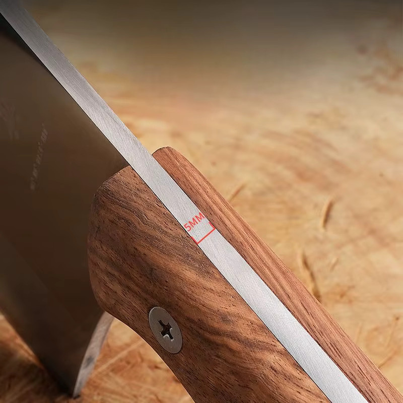 PLYS Ausbeinmesser in Silber mit Holzgriff, 5 mm dickes und beschwertes Metzgermesser für die Küche - Bild 3