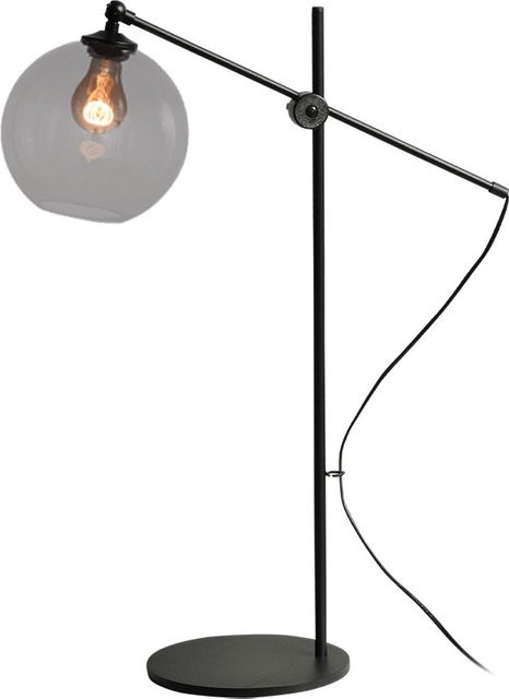 Masterlight Bella 2 Tischleuchte mit Glas-Kugel in Rauchgrau und Metallgestell - Bild 1