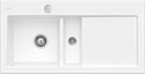 Villeroy & Boch Spüle Subway 60 Ceramic in Weiß mit Ablaufgarnitur und Exzenter - Bild 1