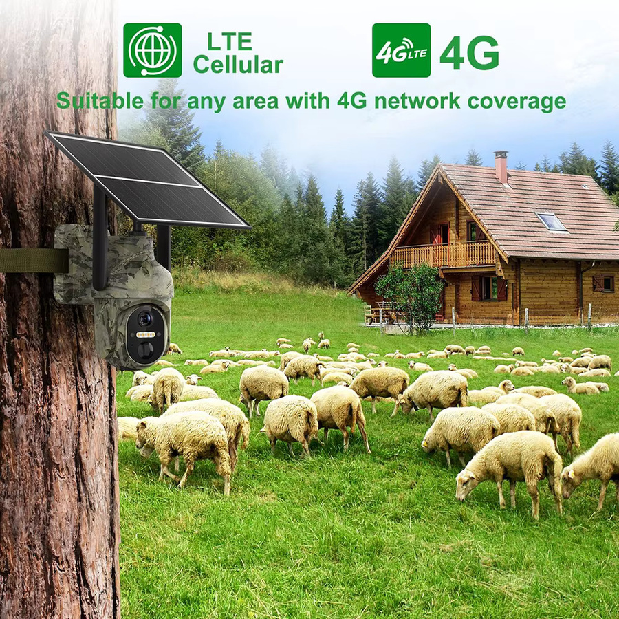 REHENTINT Solar Wildlife Kamera mit 2K 3MP Auflösung, 4G LTE Sim Karte, Bewegungserkennung und Nachtsicht, Multicolor - Bild 2