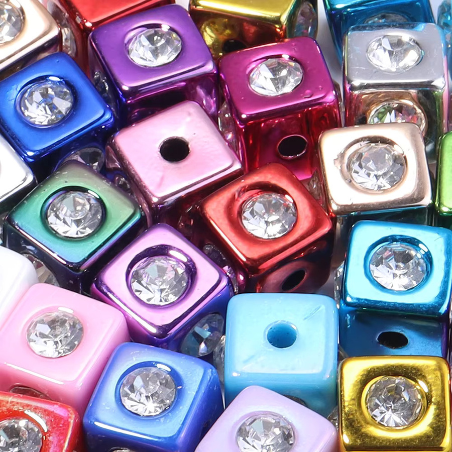 louleur Acrylperlen, quadratisch, 14 mm, bunt, Unisex - Bild 3
