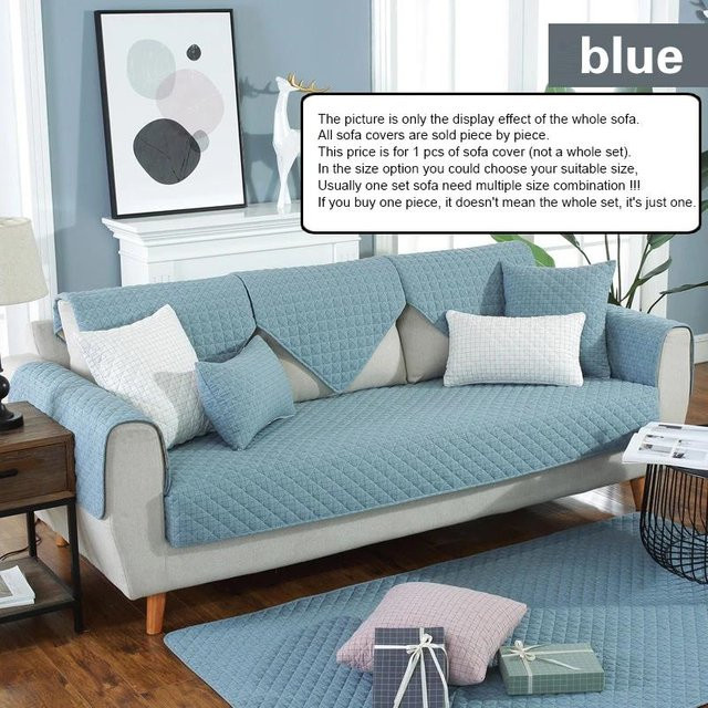 Moderner Baumwoll-Sofabezug Super Six in Blau, quadratisches Steppgitter-Kissen für dein Wohnzimmer, Breite: 70 cm, Höhe: 70 cm - Bild 1