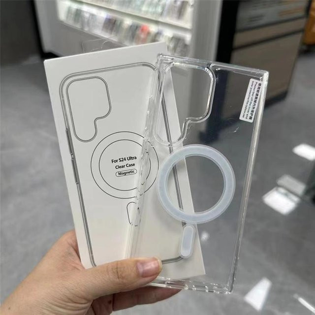 Transparente MagSafe Magnetische Hülle für Samsung Galaxy S25 S24 S23 S22 S21 Ultra Plus Stoßfest mit kabellosem Laden - Bild 1