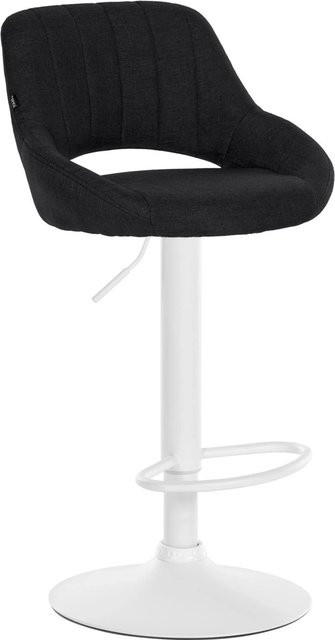 DELUKE Barhocker SEGAD mit Lehne, Stoff und Metall, Schwarz/Weiß, B/T/H: 46,5 x 48 x 85 cm - Bild 1