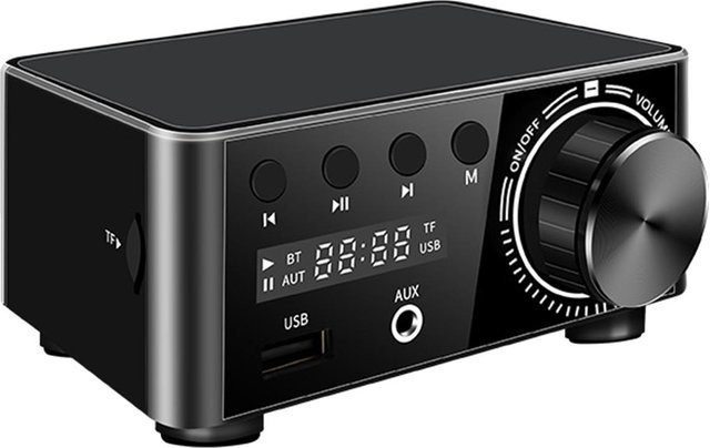 Andoer Digitaler Leistungsverstärker BT 5.0 Zweikanal-Audiosystem 2x50W Stereo-Sound-Empfänger Schwarz - Bild 1