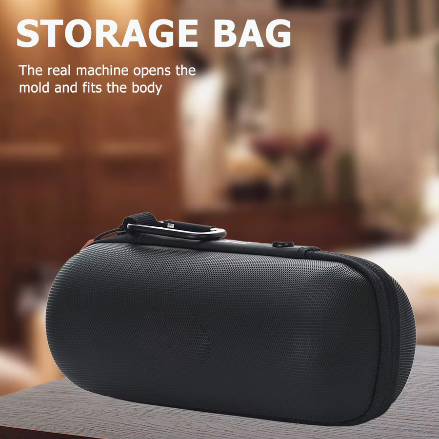 LAIMANEI Tragbare Bluetooth-Lautsprecher-Tasche für Flip6 aus TPU Nylon und EVA Hartschale mit Handschlaufe und Karabiner, Schwarz - Bild 2