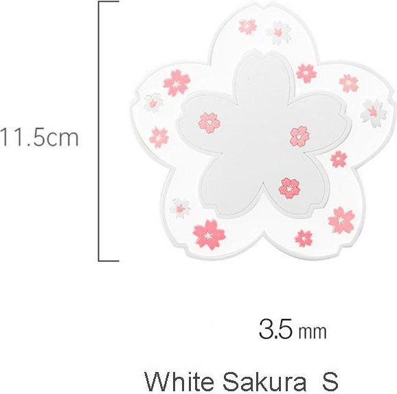 Love Home Garden Kawaii Japan Kirschblüten-Untersetzer aus Kunststoff, Sakura Design, Weiß - Bild 1
