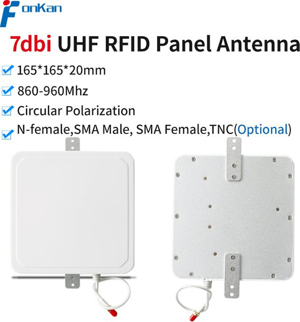 Fonkan 7dBi Zirkuläre UHF RFID Panelantenne für Langstrecken-Leseanwendungen und Zugangskontrollmanagement in Weiß - Bild 1