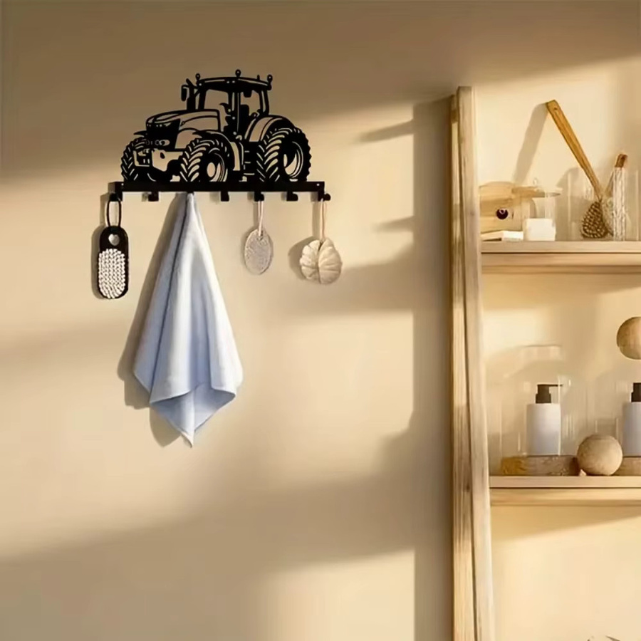 CIFBUY Wandorganizer aus rostfreiem Metall in Schwarz mit 7 Haken für Schlüssel, Handtücher und Mäntel - Bild 3